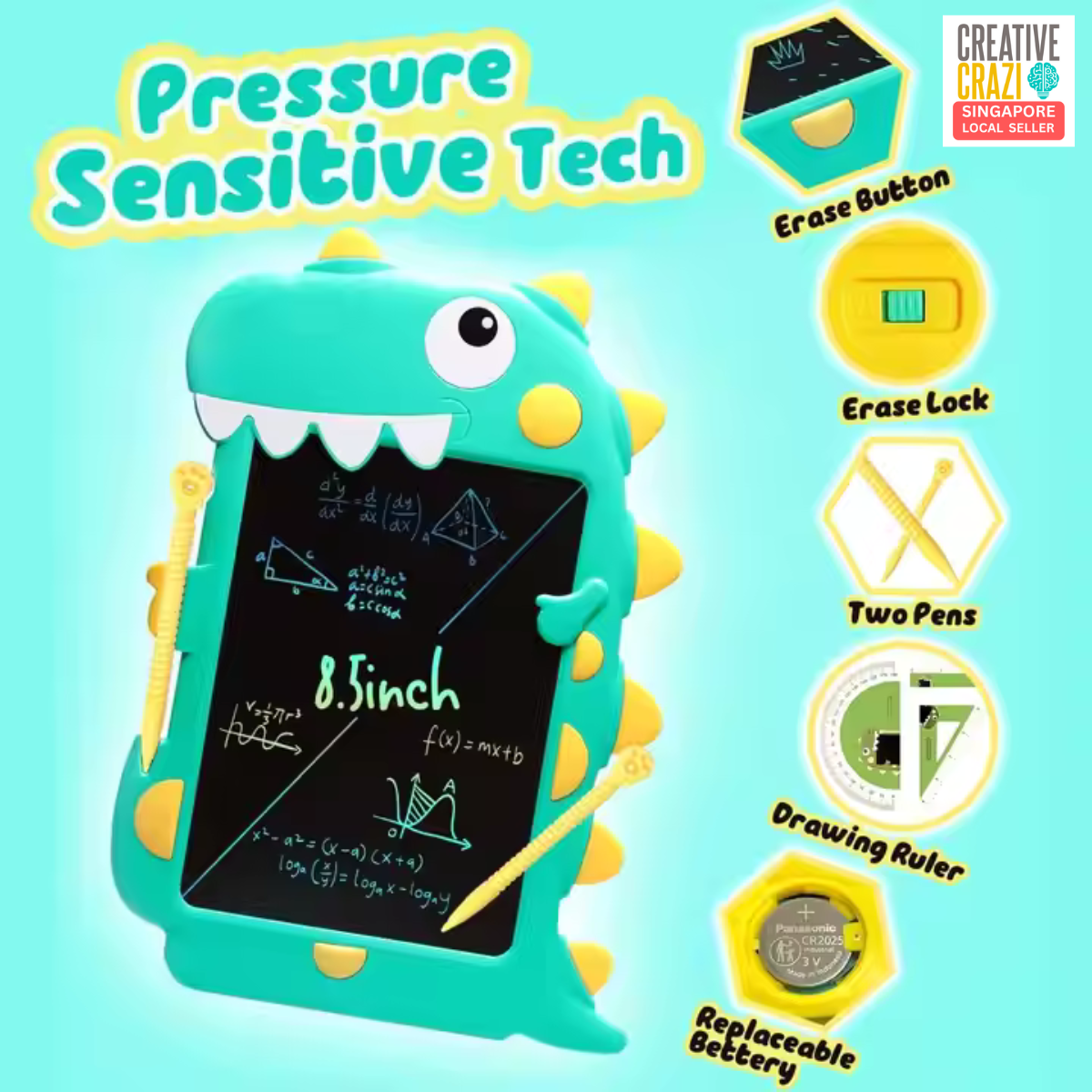Cute Dinosaur Multicolor LCD Writing Tablet