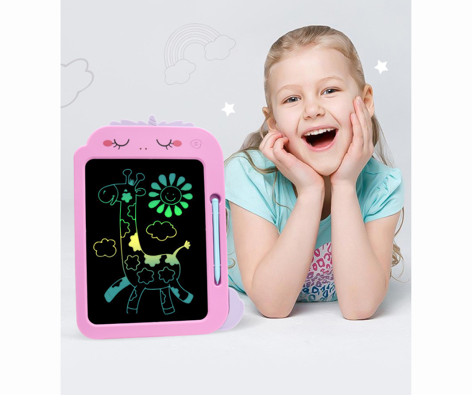 Cute Animals Multicolor LCD Writing Tablet - 10.5 inches