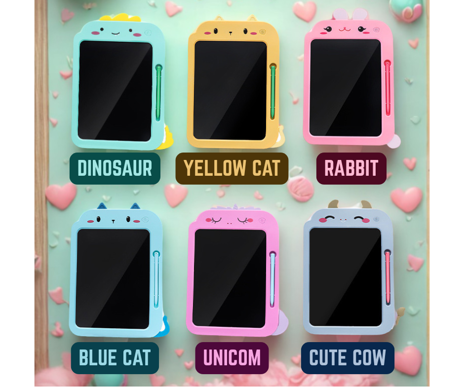 Cute Animals Multicolor LCD Writing Tablet - 10.5 inches