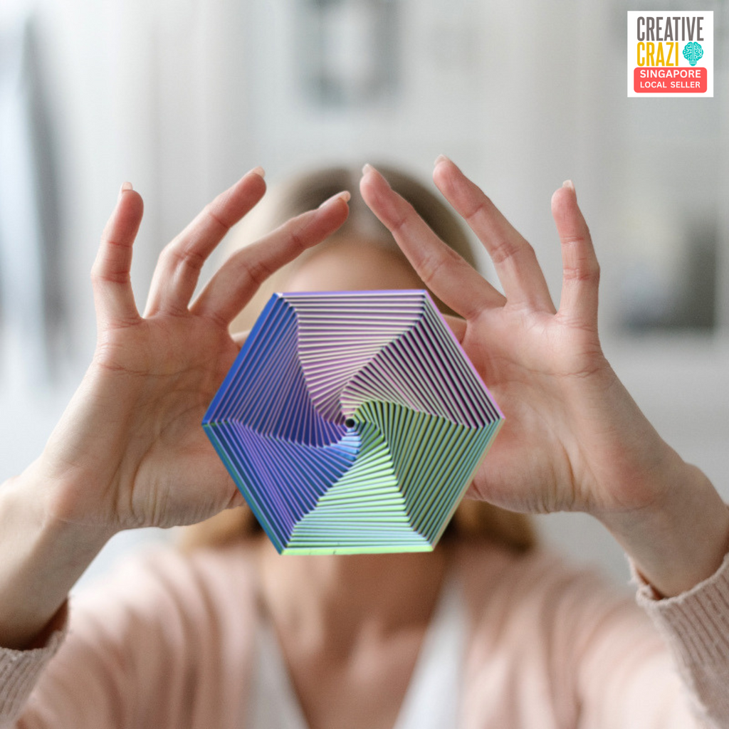 CreativeCrazi 3D Fractal Fidget Hexagon – Pocket-Sized Stress Relief for All Ages