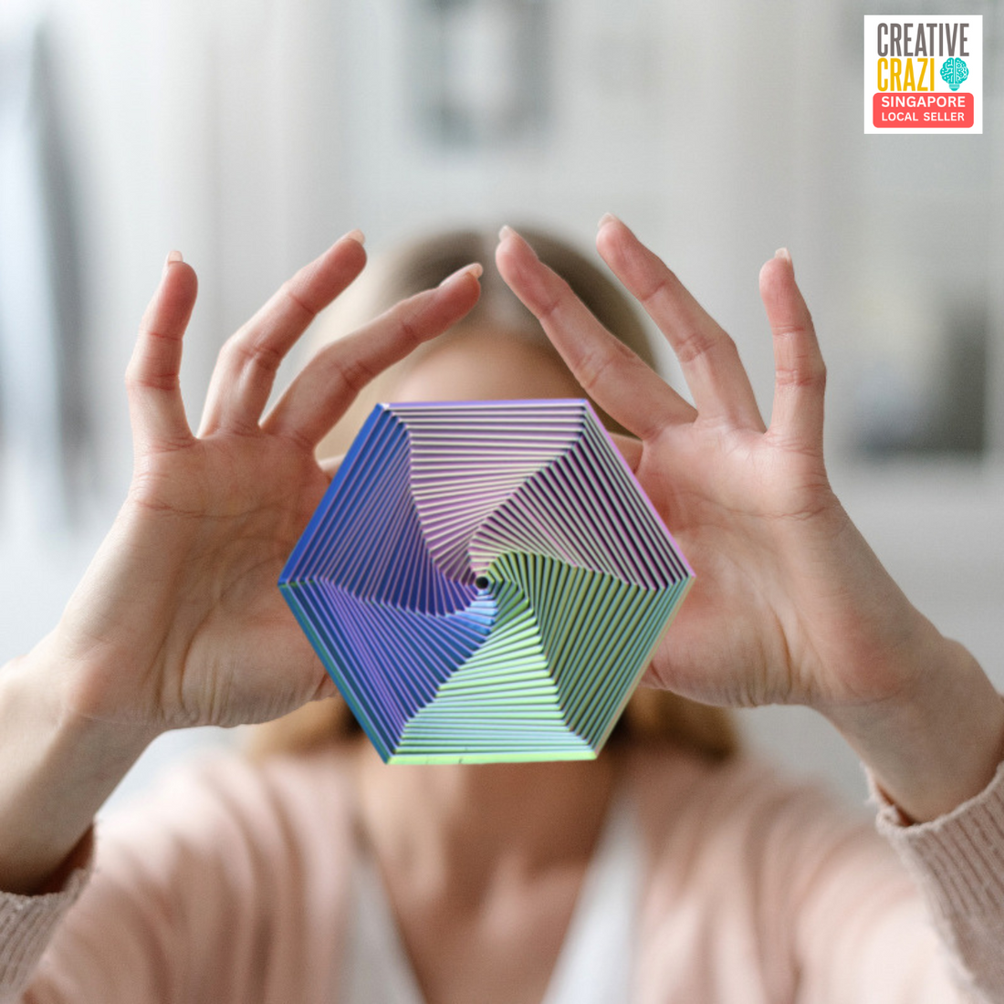 3D Fractal Fidget Hexagon - Pocket Fidget Toy Stress Relief for Kids Teens Adults Desk Toy