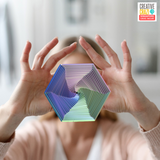 3D Fractal Fidget Hexagon - Pocket Fidget Toy Stress Relief for Kids Teens Adults Desk Toy