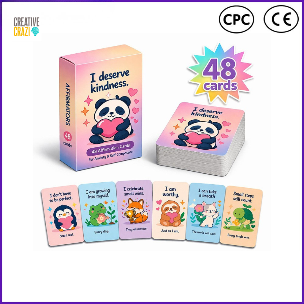 Positive Affirmations Cards For Kids, 48-Piece Inspirational Daily Positive, Children Encouragement