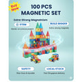 CreativeCrazi STEM Magnetic Building Block Tiles Toy with Strong Magnets 100 Pcs