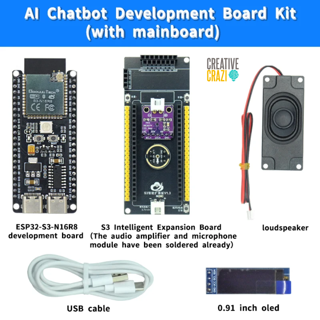 Xiaozhi AI Voice Chat Robot ESP32-S3 Development Board with WiFi & DeepSeek Support (0.91" OLED / 1.54" LCD)
