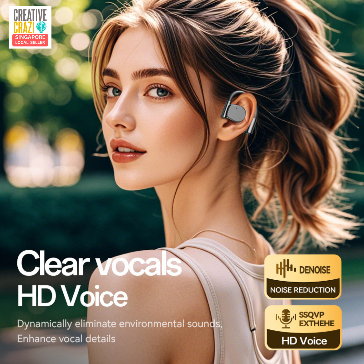 CreativeCrazi AI Real-Time Translator Earbuds M111– Bluetooth 5.4 , 144 Languages , Wireless Translation for Travel & Business