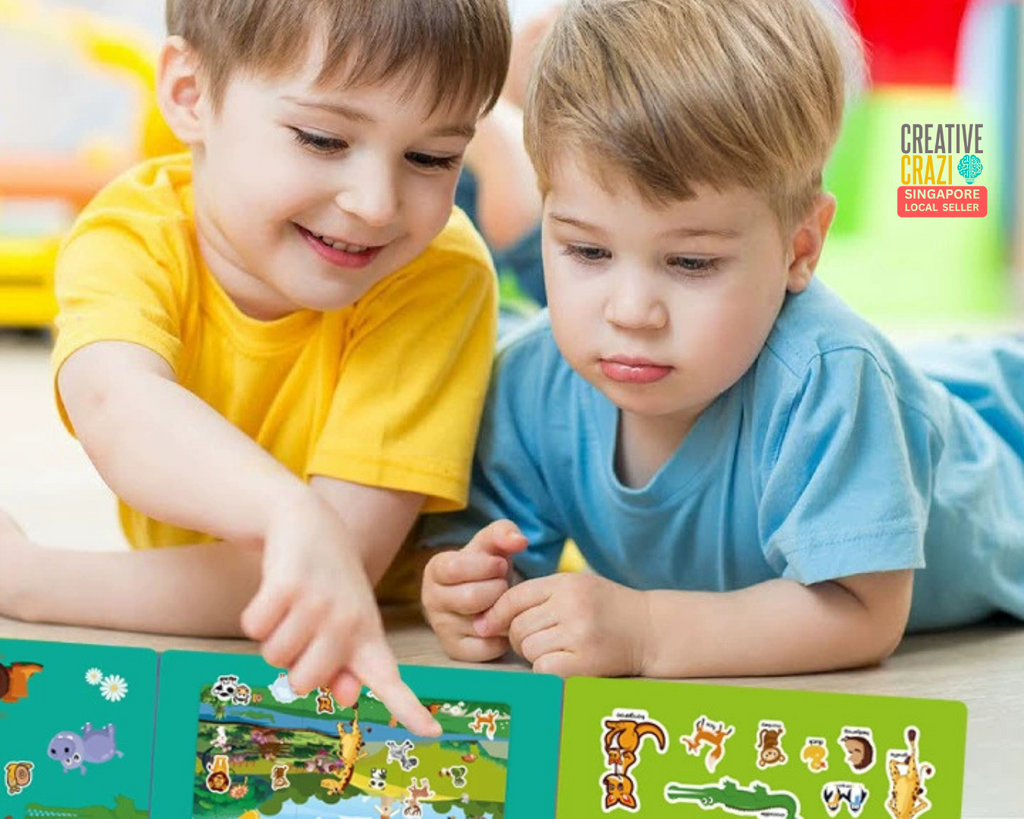 CreativeCrazi Reusable Sticker Book For Kid Stickers For Kids Waterproof Silicone Jelly Sticker Activity Book