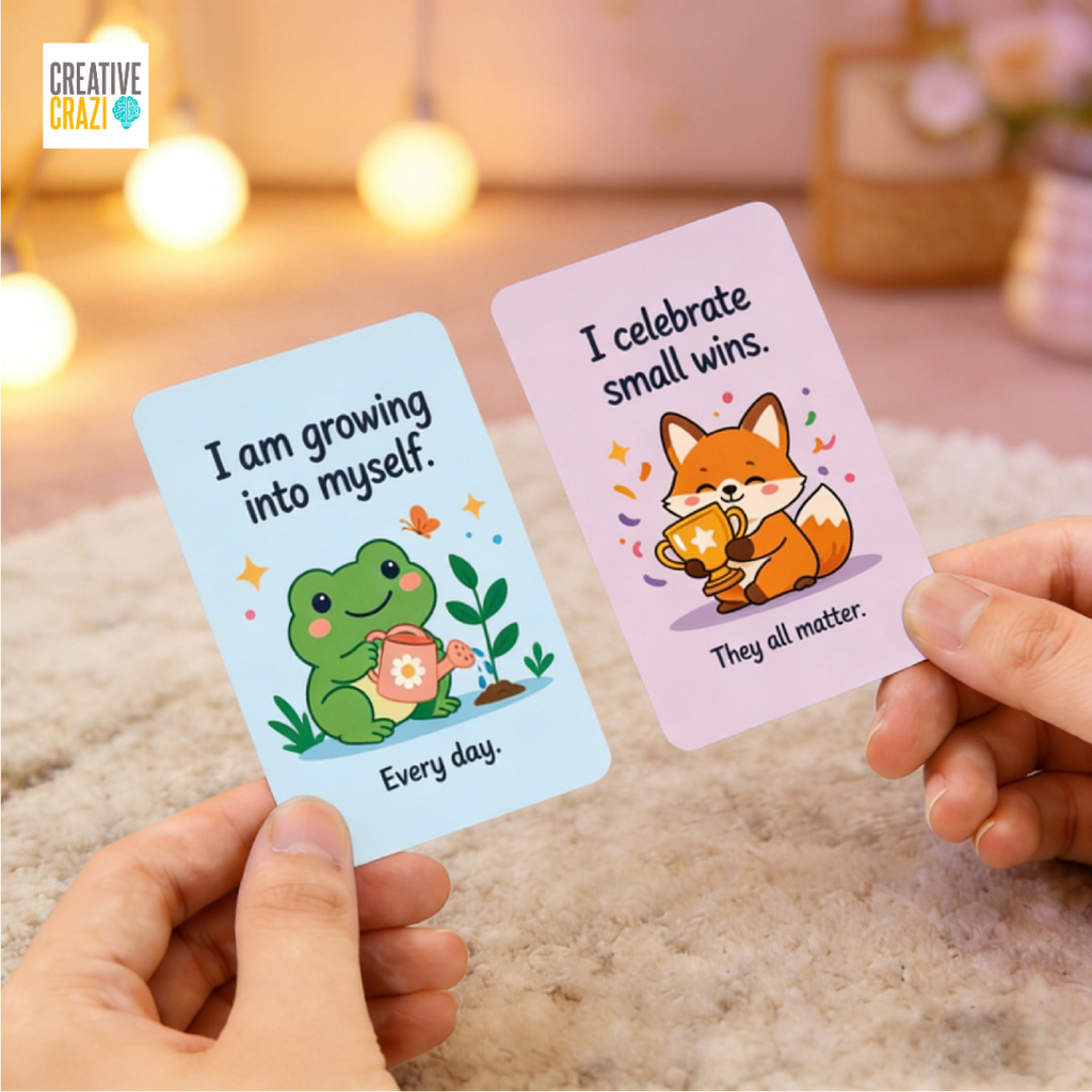 Positive Affirmations Cards For Kids, 48-Piece Inspirational Daily Positive, Children Encouragement