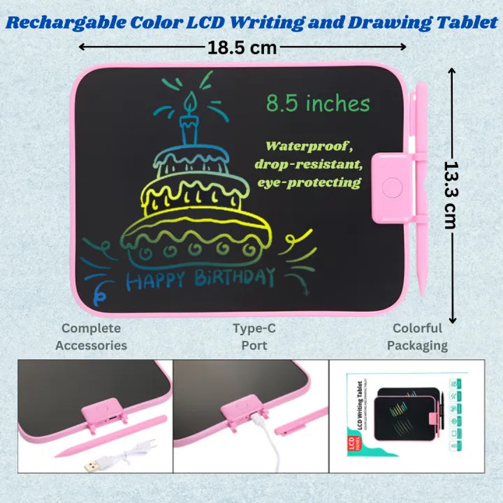 CreativeCrazi Rechargable Colorful LCD Writing and Drawing Tablet