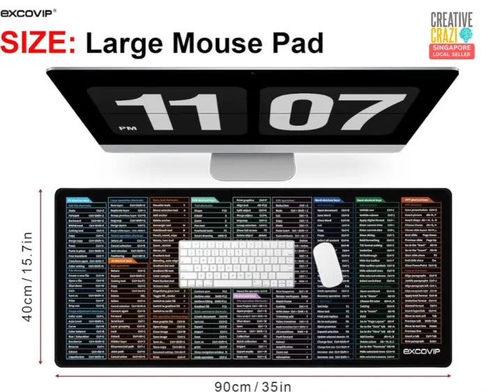 CreativeCrazi Excovip English PYTHON, JAVA, OFFICE Shortcut Keyboard Mouse Pad