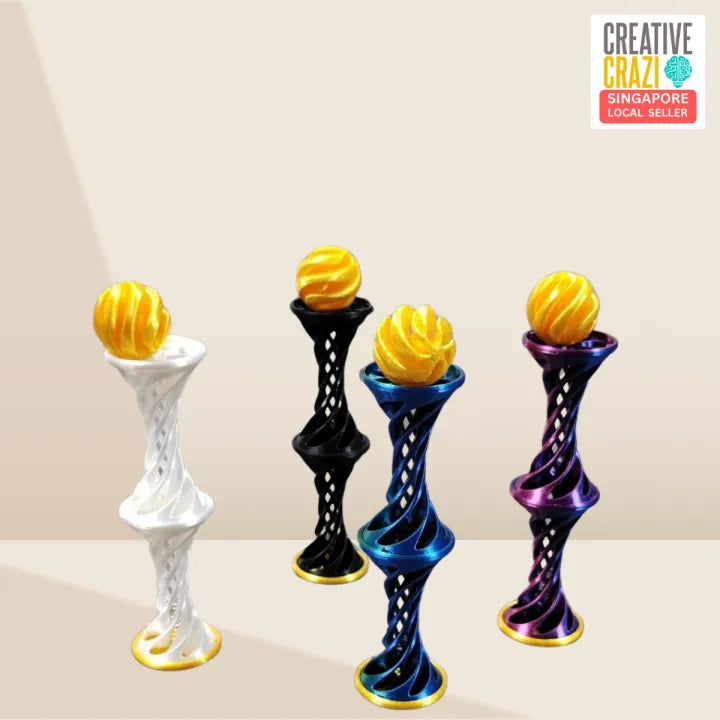 CreativeCrazi 3D Printed Spiral Toy with Launching Ball Stress Relief Kids and Adults