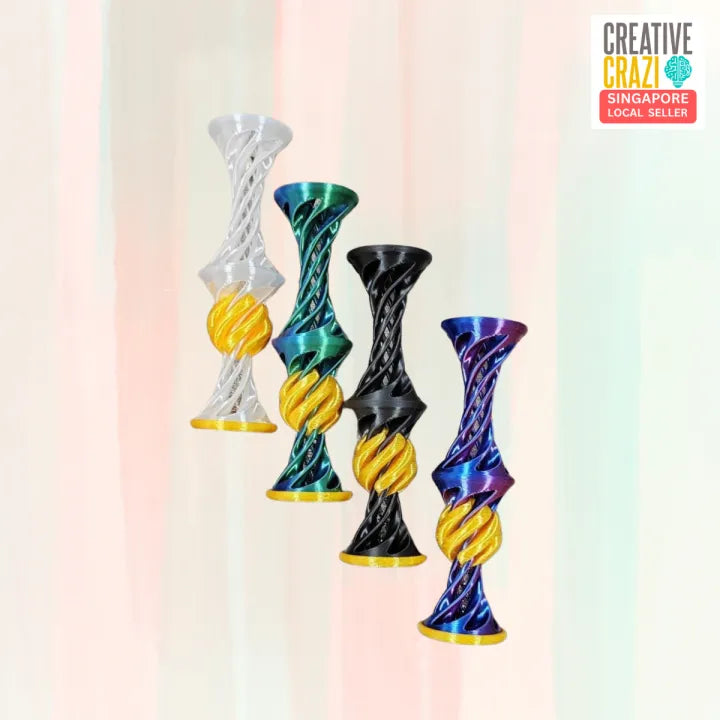 CreativeCrazi 3D Printed Spiral Toy with Launching Ball Stress Relief Kids and Adults