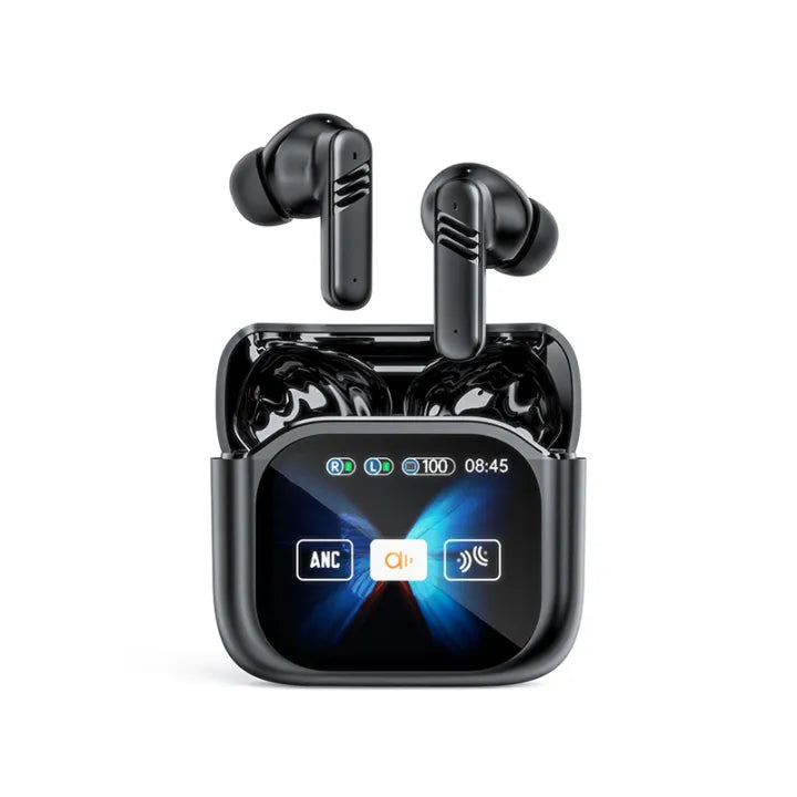 LX-50 Bluetooth Earbuds ANC ENC Noise Cancelling - LED Touch Screen Bluetooth 5.4 Wireless Earphones