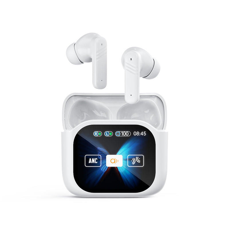 LX-50 Bluetooth Earbuds ANC ENC Noise Cancelling - LED Touch Screen Bluetooth 5.4 Wireless Earphones