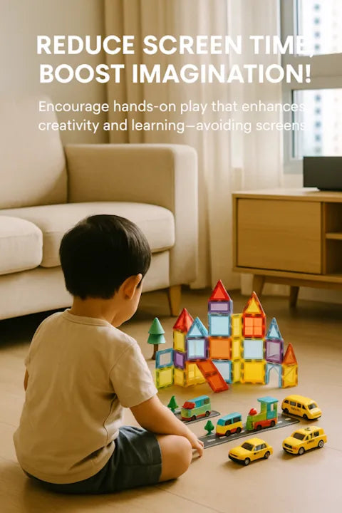 CreativeCrazi STEM Magnetic Building Tiles - 26pc Starter Set