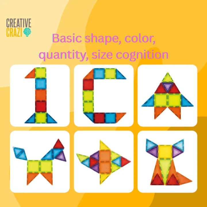 CreativeCrazi STEM Magnetic Building Tiles - 26pc Starter Set