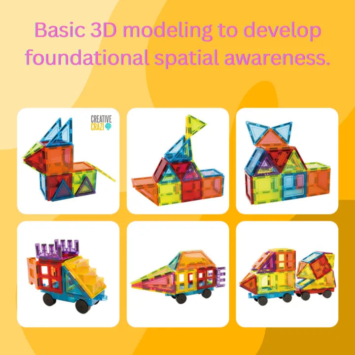 CreativeCrazi STEM Magnetic Building Tiles - 26pc Starter Set