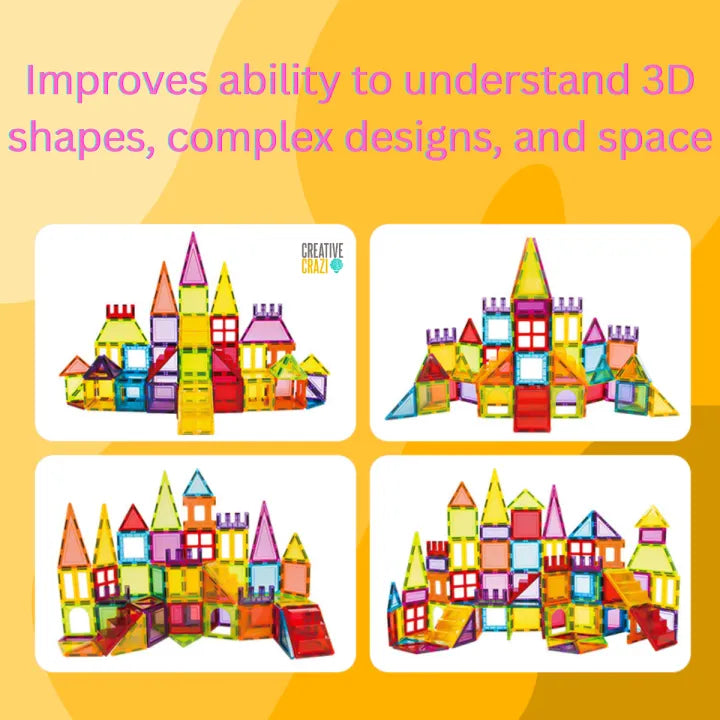 CreativeCrazi STEM Magnetic Building Tiles - 26pc Starter Set