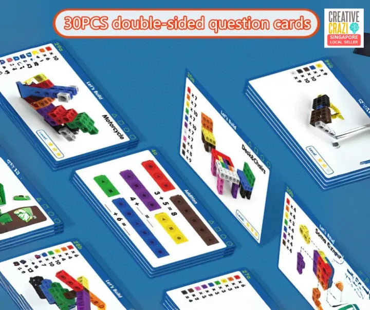 CreativeCrazi STEM Magical Linking Cubes Set (130pcs) – Educational Math Manipulative Toy for Kids | Counting, Sorting, Building | 3+ Preschool Learning