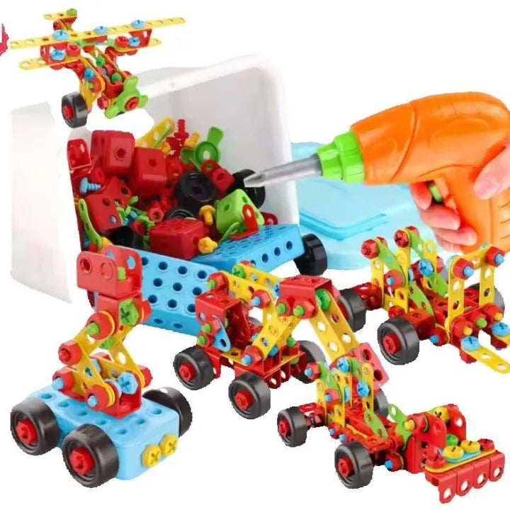 DIY Assembly Car Model Kit - STEM Mechanical Metal Building Toy Engineering for Kids Age 2-9