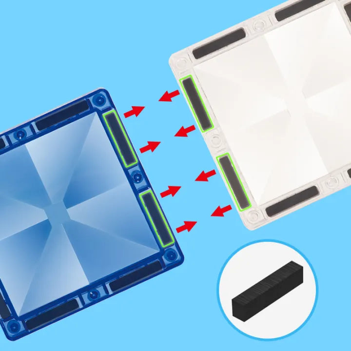 CreativeCrazi Window Art Magnetic Tiles STEM Building Blocks Educational Toys With Color Glue Gel for Kids