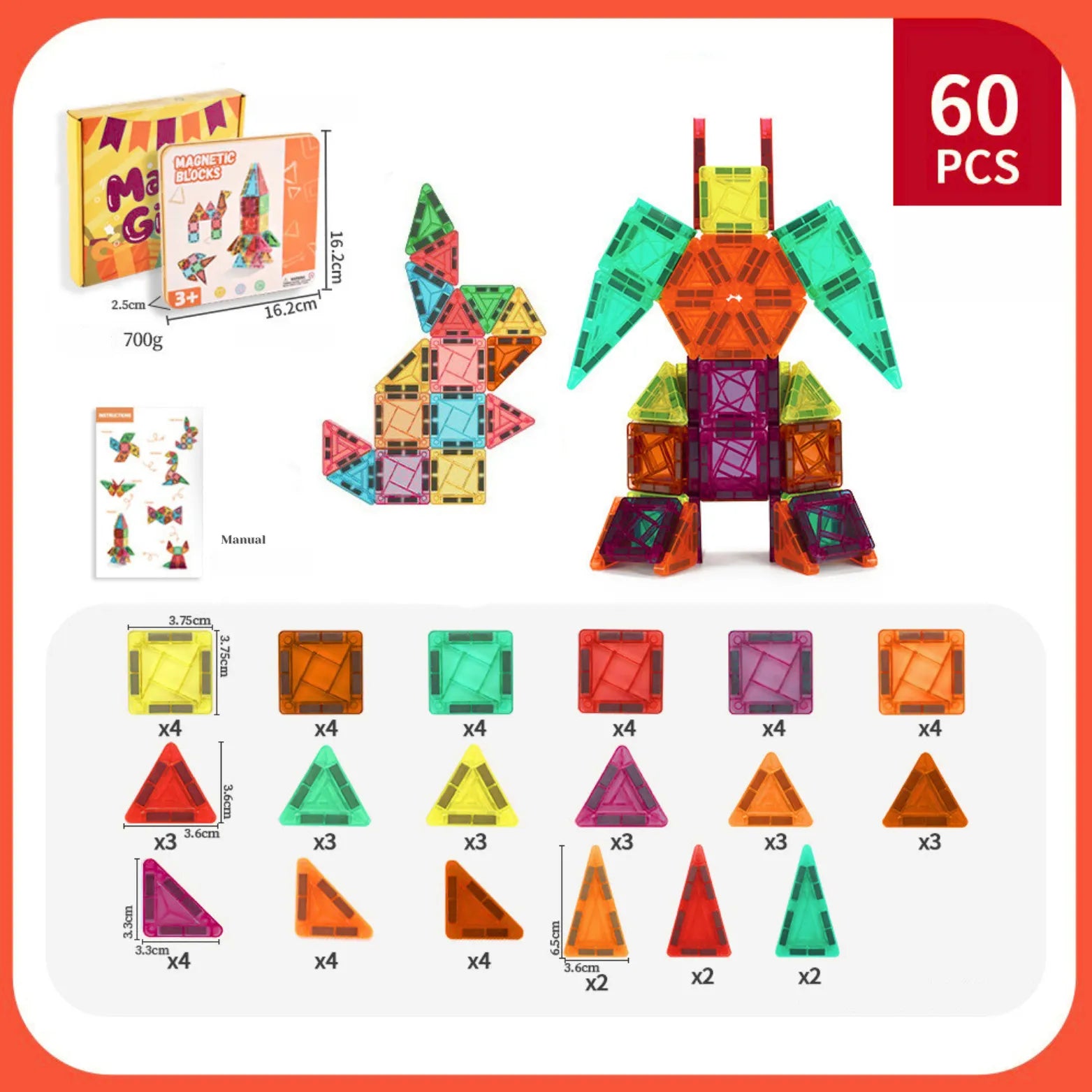 CreativeCrazi Mini Magnetic Building Blocks for Kids with box - Perfect for Travel