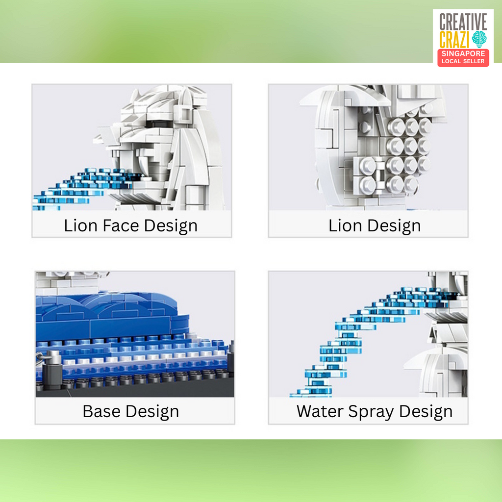 CreativeCrazi MERLION SINGAPORE Building Blocks Landmark Architecture Model 503PCS