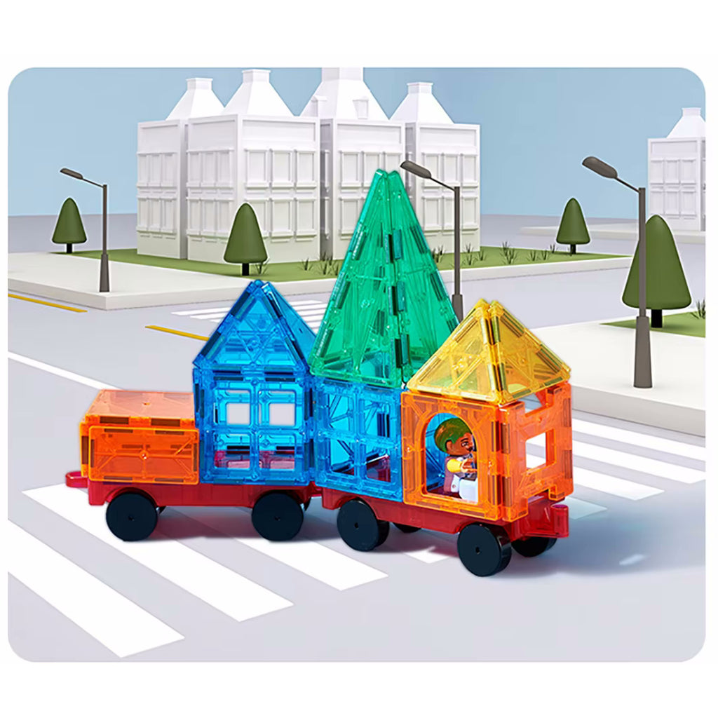 CreativeCrazi STEM Magnetic Building Block Tiles Toy with Strong Magnets 100 Pcs