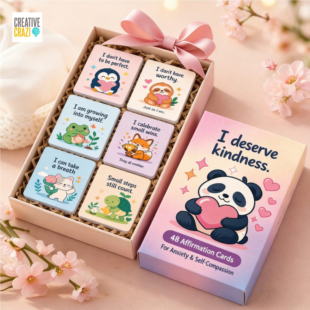 Positive Affirmations Cards For Kids, 48-Piece Inspirational Daily Positive, Children Encouragement