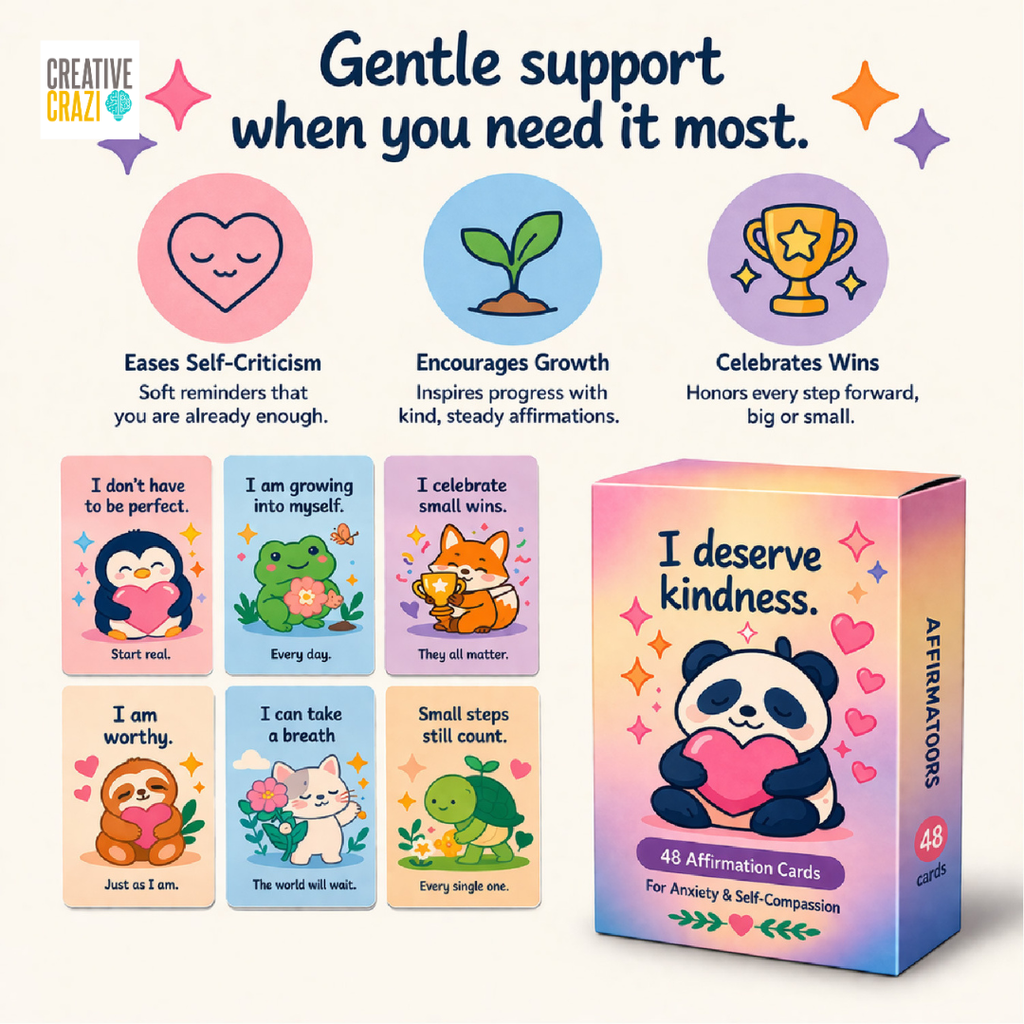 Positive Affirmations Cards For Kids, 48-Piece Inspirational Daily Positive, Children Encouragement