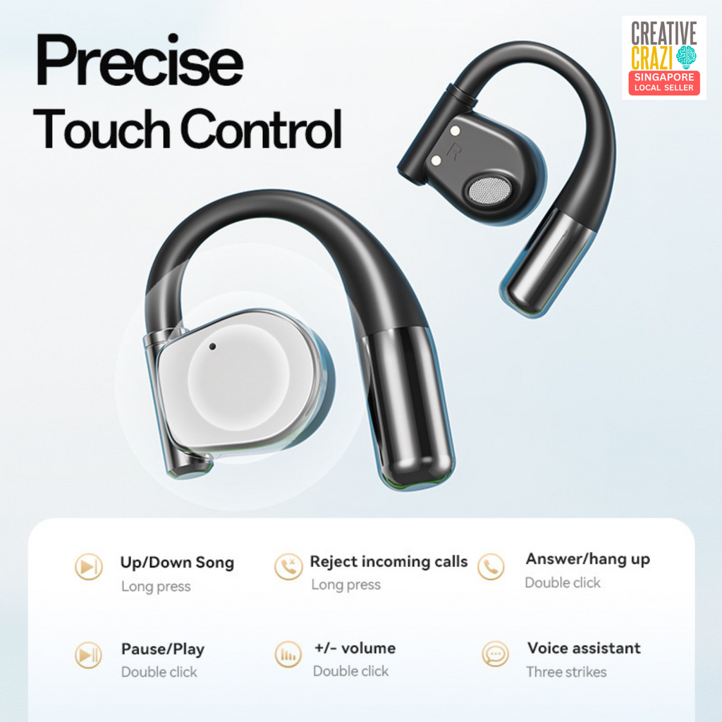 CreativeCrazi AI Real-Time Translator Earbuds M111– Bluetooth 5.4 , 144 Languages , Wireless Translation for Travel & Business