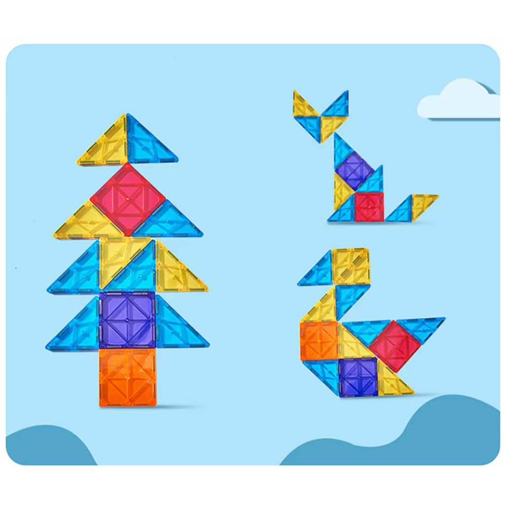 CreativeCrazi STEM Magnetic Building Block Tiles Toy with Strong Magnets 100 Pcs