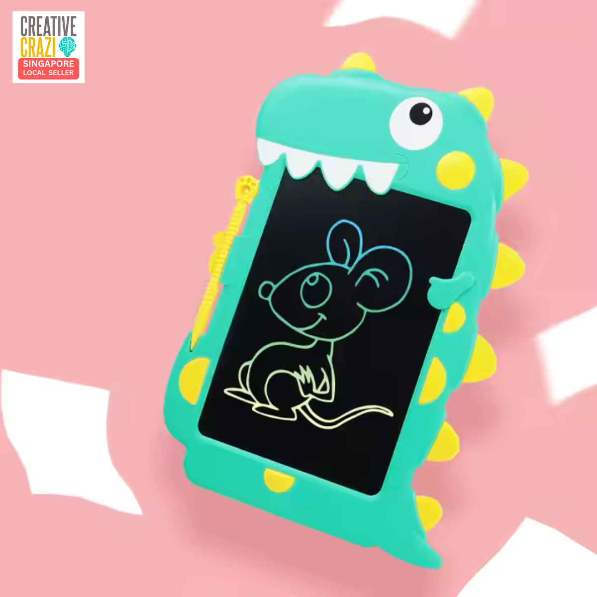CreativeCrazi Cute Dinosaur Multicolor LCD Writing Tablet