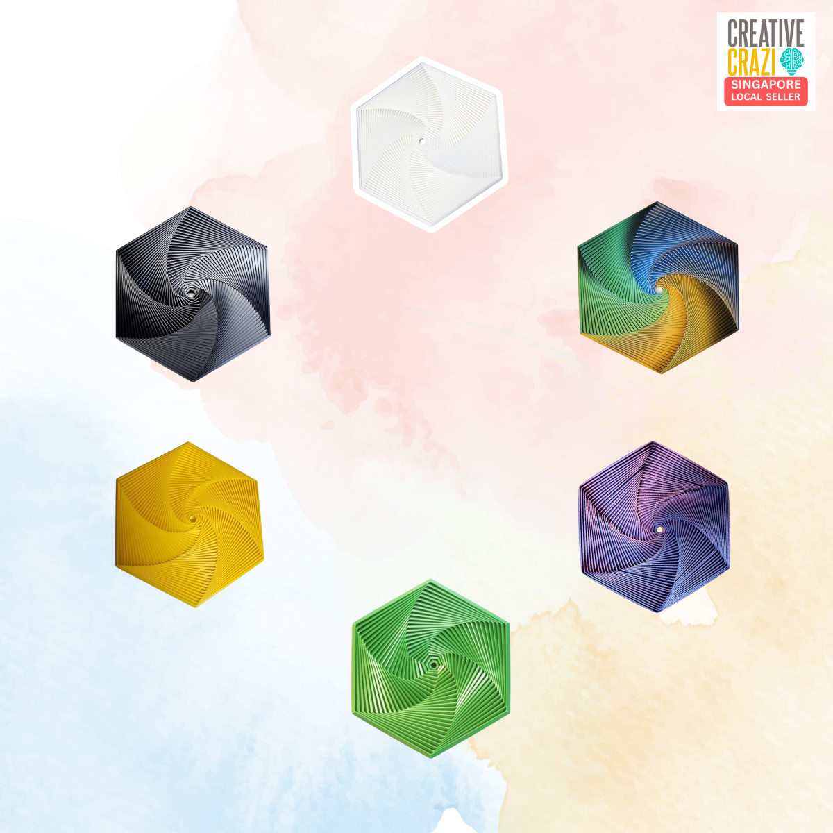 CreativeCrazi 3D Fractal Fidget Hexagon – Pocket-Sized Stress Relief for All Ages