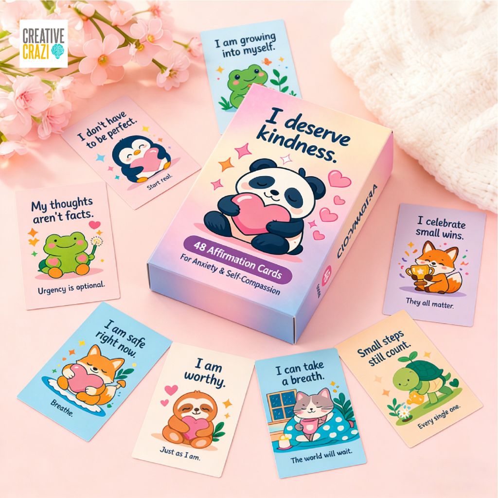 Positive Affirmations Cards For Kids, 48-Piece Inspirational Daily Positive, Children Encouragement