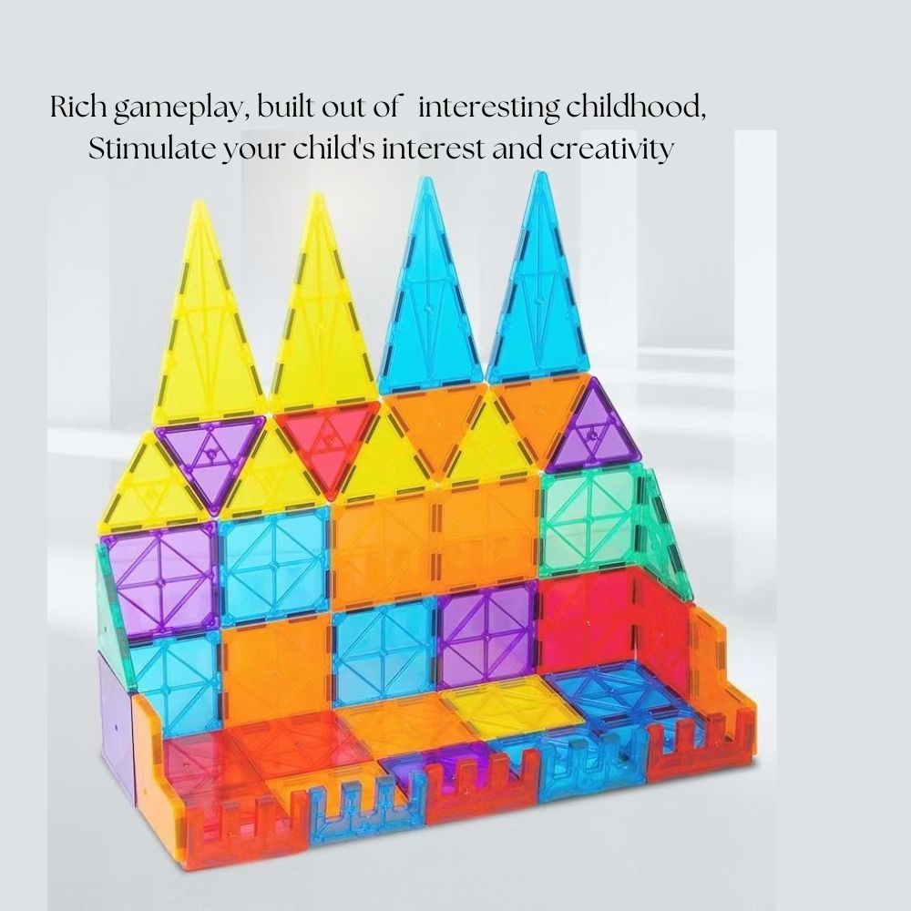 CreativeCrazi STEM Magnetic Building Block Tiles Toy with Strong Magnets 100 Pcs