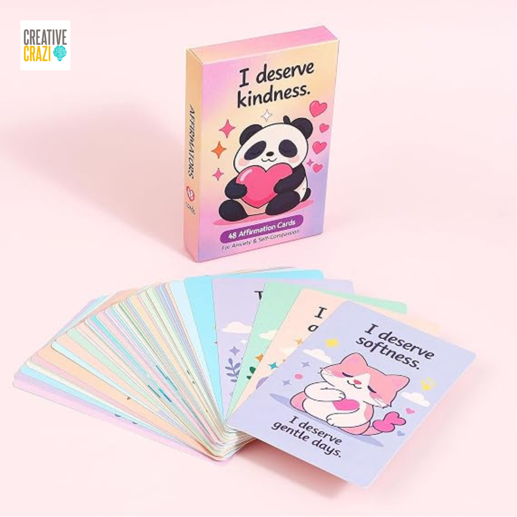 Positive Affirmations Cards For Kids, 48-Piece Inspirational Daily Positive, Children Encouragement