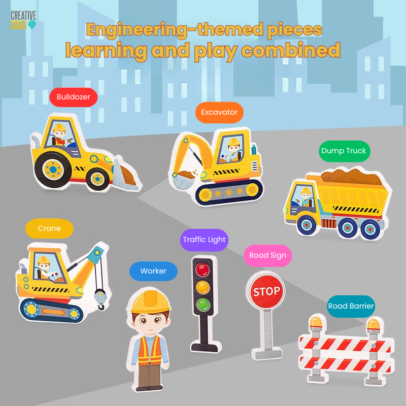 Magnetic Tiles with Crane 42-88pcs - STEM Building Blocks Construction Toy for Kids 3+ Ready Stock