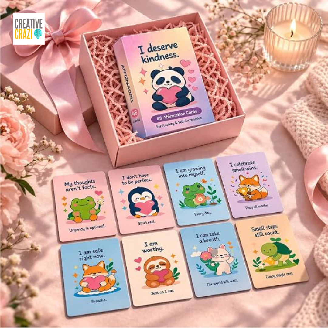 Positive Affirmations Cards For Kids, 48-Piece Inspirational Daily Positive, Children Encouragement