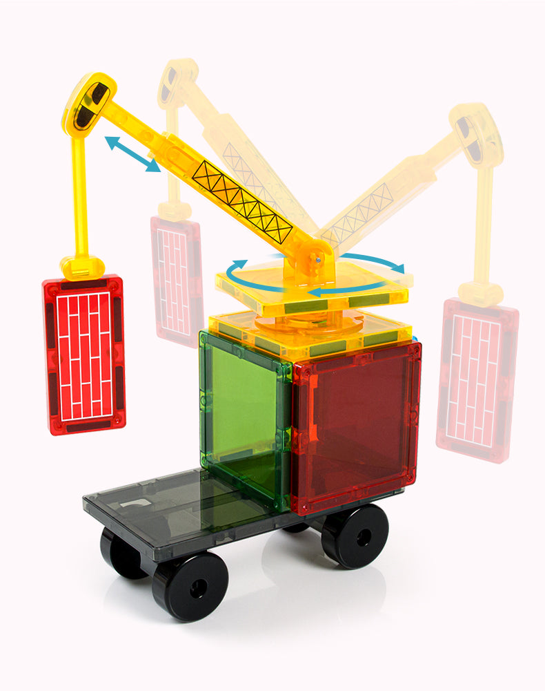 CreativeCrazi STEM Magnetic Building Tiles – 3D Engineering Construction Set (42, 47, 60, or 88 Sets)