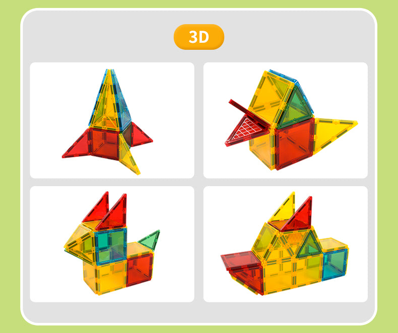 Magnetic Tiles with Crane 42-88pcs - STEM Building Blocks Construction Toy for Kids 3+ Ready Stock