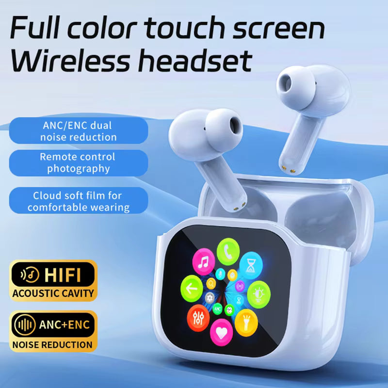 LX-50 Bluetooth Earbuds ANC ENC Noise Cancelling - LED Touch Screen Bluetooth 5.4 Wireless Earphones