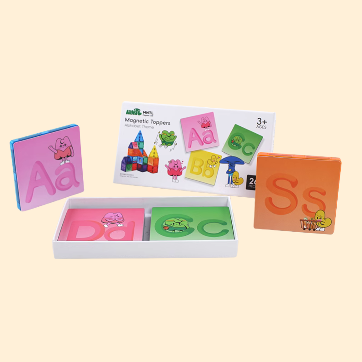 Magnetic Sheet Set Road Railroad & Letters - for 7.5cm Magnetic Tiles Building Blocks Kids Toy