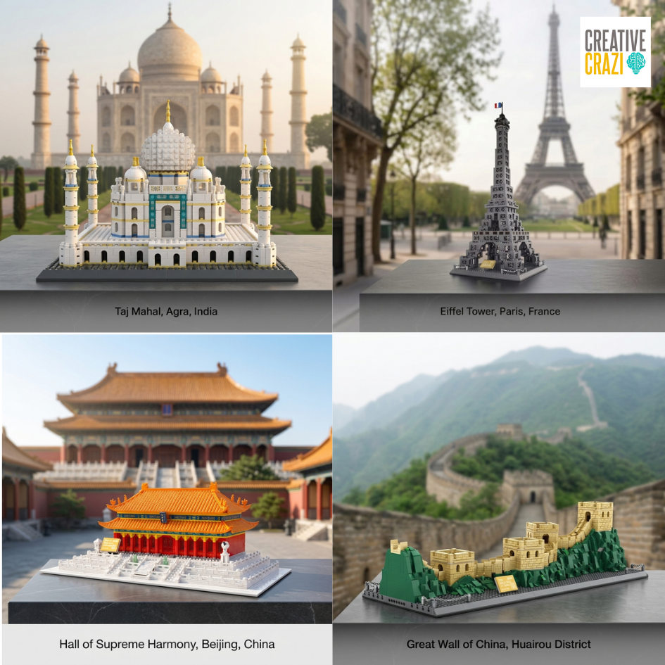 Iconic Architecture World Famous Landmarks Building Block Model Set Kids & Adult Gift
