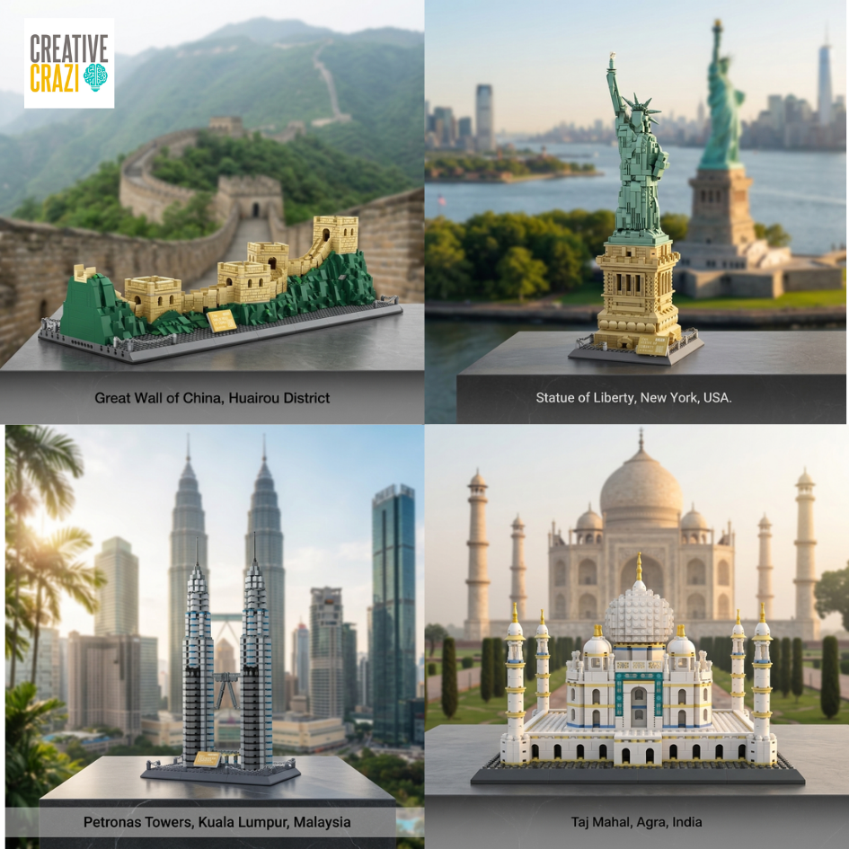 Iconic Architecture World Famous Landmarks Building Block Model Set Kids & Adult Gift