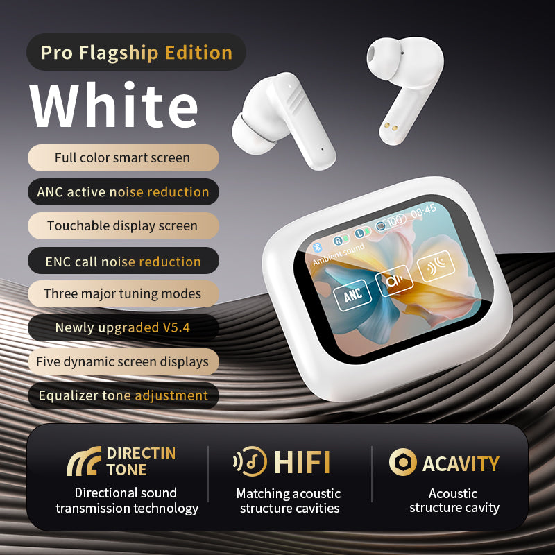 LX-10 Bluetooth Earbuds ANC ENC Noise Cancelling - LED Touch Screen Bluetooth 5.4 Wireless Earphones