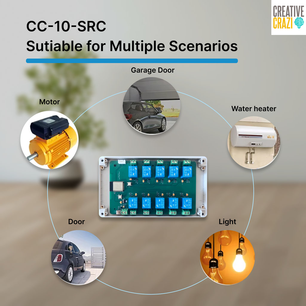 10-Channel Smart Relay Module WiFi BLE IoT Control Board for Home Automation Relay Switch
