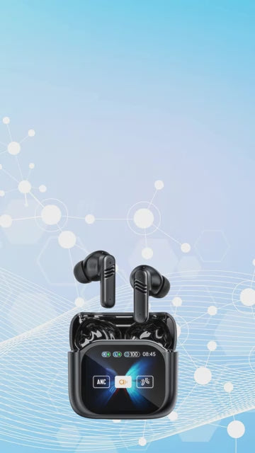 CreativeCrazi LX-50 ANC Bluetooth Earphone HD Screen Touch Active Noise Cancellation Bluetooth 5.4 Earbud