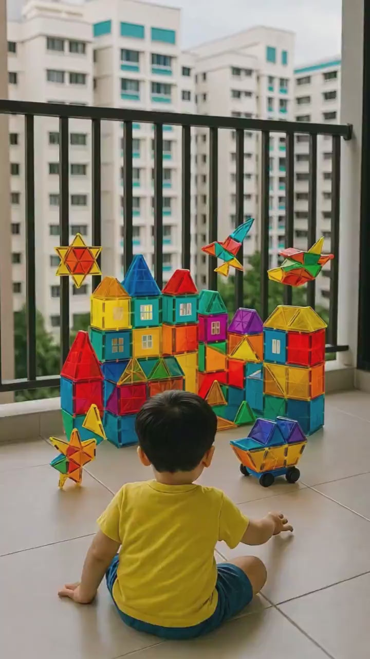 Magnetic Sheet Set Road Railroad & Letters - for 7.5cm Magnetic Tiles Building Blocks Kids Toy