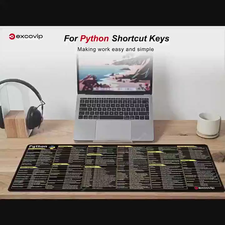 CreativeCrazi Excovip English PYTHON, JAVA, OFFICE Shortcut Keyboard Mouse Pad